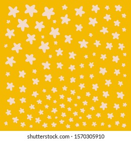 Yellow stars hand drawn vector illustration in cartoon style contrast