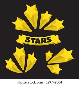 Yellow stars isolated illustration vector illustration set