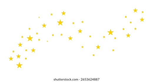 Yellow stars isolated on transparent background