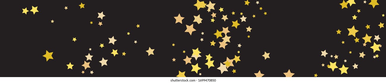 Yellow Stars Modern. Golden Confetti Holiday. Gold Sparkling Symbol. Celebration Background. Tiny Starry Greeting. Glitter Anniversary. Summer Space. Party Festive.