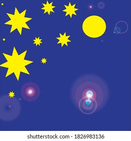 yellow stars on blue background