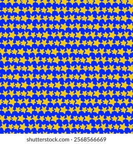 Yellow stars on night sky, pattern for banner, printing on fabric or paper.