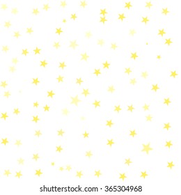 Yellow stars on white background/Vector illustration/Seamless pattern