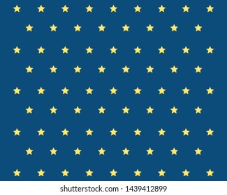 Yellow Stars Pattern On Bluebackground