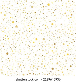Patrón de estrellas amarillas en el fondo blanco. Ilustración vectorial.