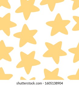 Yellow stars pattern. Rounded stars