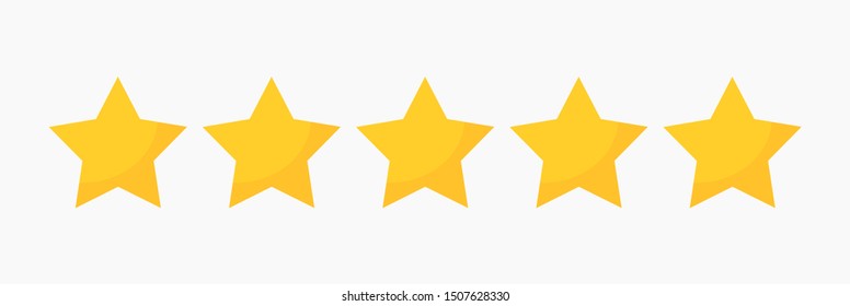 Yellow stars quality rating icon. Vector illustration.