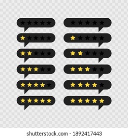 Yellow stars rating. Feedback evaluation in flat design. Rank quality. Modern vector illustration. Feedback from 0 before 5 for apps and websites.
