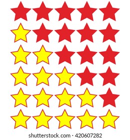 yellow stars of rating on red stars
