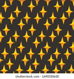 Yellow stars seamless pattern, abstract background, vector illustration
