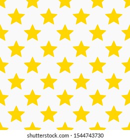 Yellow stars seamless pattern. Vector illustration.