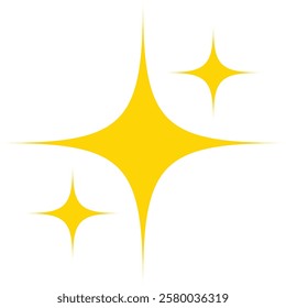 Yellow Stars Shine and Sparkle  Icons on a Transparent Background. Stars elements for for Enhancing Social Media and Business Graphics.
