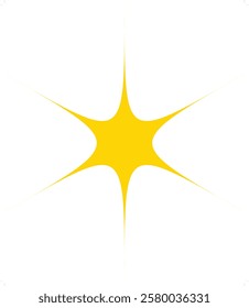 Yellow Stars Shine and Sparkle  Icons on a Transparent Background. Stars elements for for Enhancing Social Media and Business Graphics.