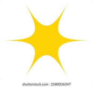 Yellow Stars Shine and Sparkle  Icons on a Transparent Background. Stars elements for for Enhancing Social Media and Business Graphics.