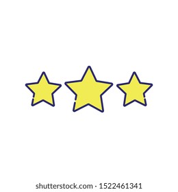 yellow stars vector with blue lines