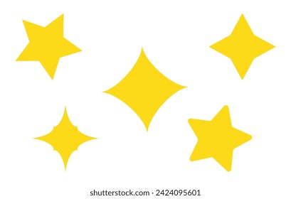 Yellow stars, vector illustration, star shape isolated on white background. Eps file 228.