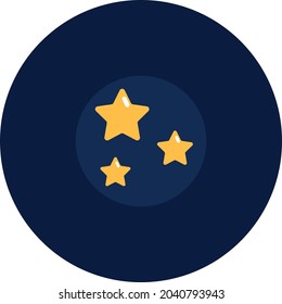 Yellow start on sky, illustration, vector, on a white background.