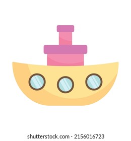 Yellow Steamboat Icon On White Backgroudn