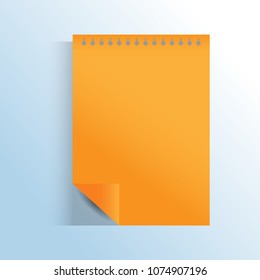 Yellow stick note isolated on background, vector illustration