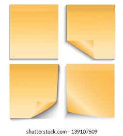 Yellow stick note isolated on white