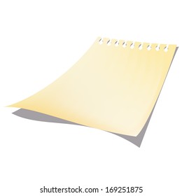 Yellow stick note isolated on white background, vector illustration