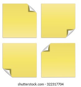Yellow stick note isolated on white background