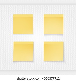 Yellow stick note isolated on white background, vector illustration