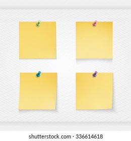 Yellow stick note isolated on white background, vector illustration