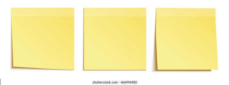 Yellow stick note isolated on white