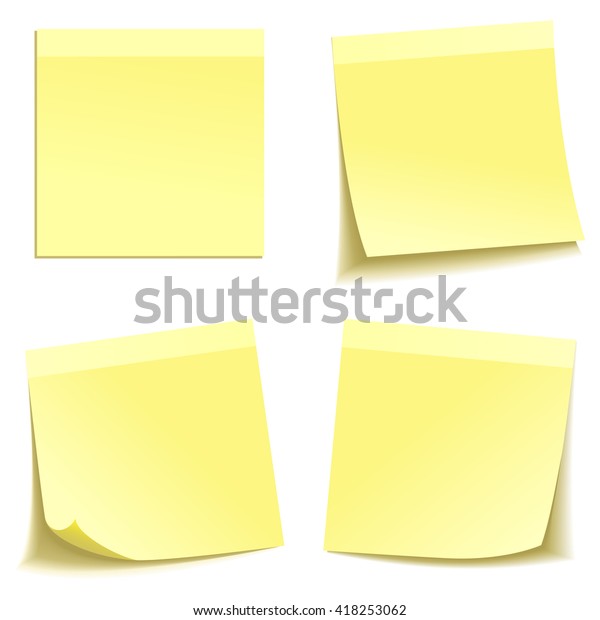 Yellow Stick Note Isolated On White Stock Vector (Royalty Free ...