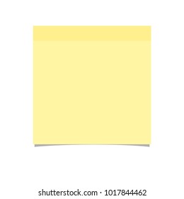 Yellow Stick Note On White Background - Vector