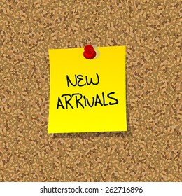 Yellow stick note paper with words BIG SALE pinned on cork board with red pin
