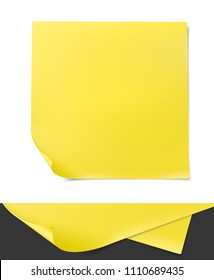 Yellow stick note. Vector illustration isolated on white background. Can be use for your design, presentation, promo, adv. EPS10.