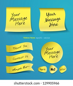 Yellow stick note vector illustration