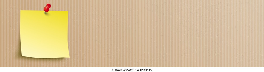 Yellow stick with red pin on the cardboard. Eps 10 vector file.