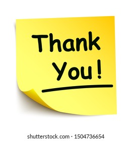 Yellow sticker with black postit „We want you“, note hand written - stock vector