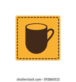 yellow sticker cuppa icon, vector illustraction design image