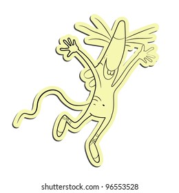 yellow sticker with cute cartoon mouse