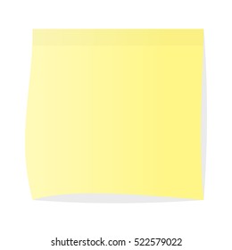 Yellow sticker isolated on white background. Mockup for design or text. Vector illustration
