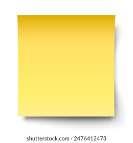 Yellow sticky note isolate, white sticky paper - vector