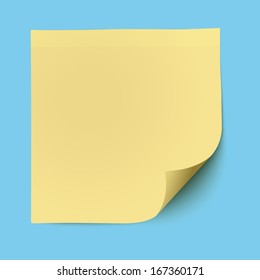 Yellow sticky note isolated