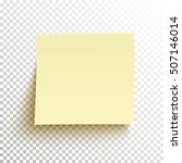 Yellow sticky note isolated on transparent background. Template for your projects. Vector illustration.