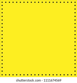 Yellow sticky note isolated on white background vector with square border
