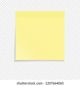 Yellow sticky note isolated on a transparent background