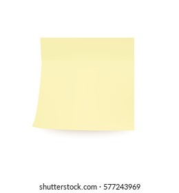 Yellow sticky note isolated on with background. Template for your projects. Vector illustration. - Shutterstock ID 577243969