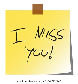 Yellow sticky note love letters isolated on white