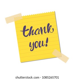 Yellow sticky note with text "Thank you"