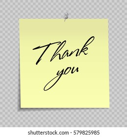 Yellow Sticky Note With Thank you Message