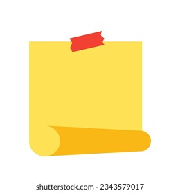 Yellow sticky note vector, illustration logo template in trendy style