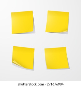 Yellow Sticky Notes. EPS10 vector.